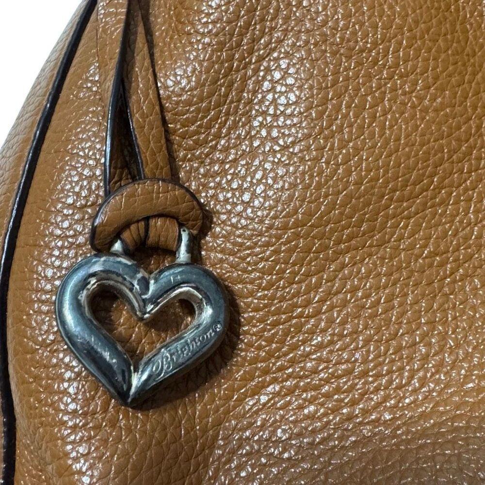 Vintage Brighton Jake Caramel Brown Leather Studded Tassel Hobo Shoulder Bag - Picture 4 of 8